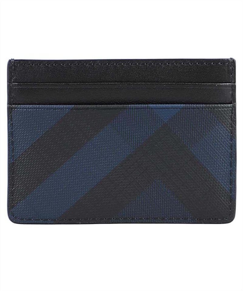 Burberry Check Card Case Blauw