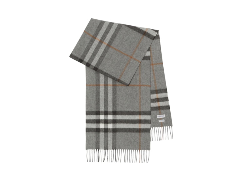 Burberry Check Cashmere Scarf Grijs