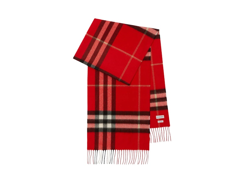 Burberry Check Cashmere Scarf Rood