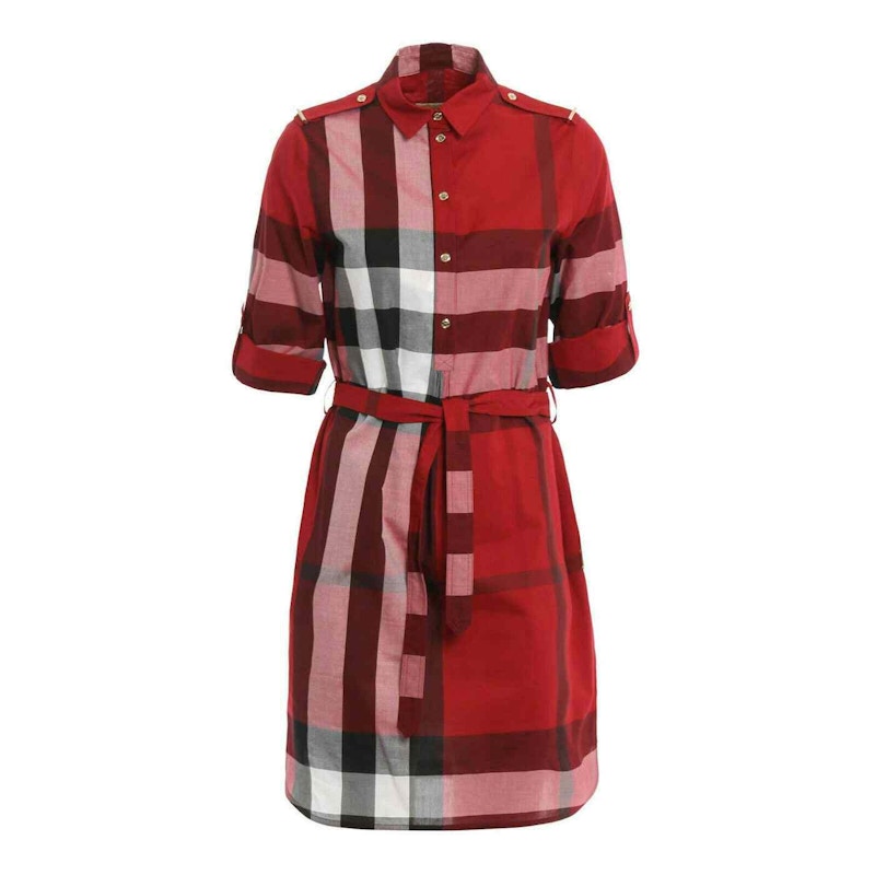 Burberry Check Knee-Length Dresses Check Rood