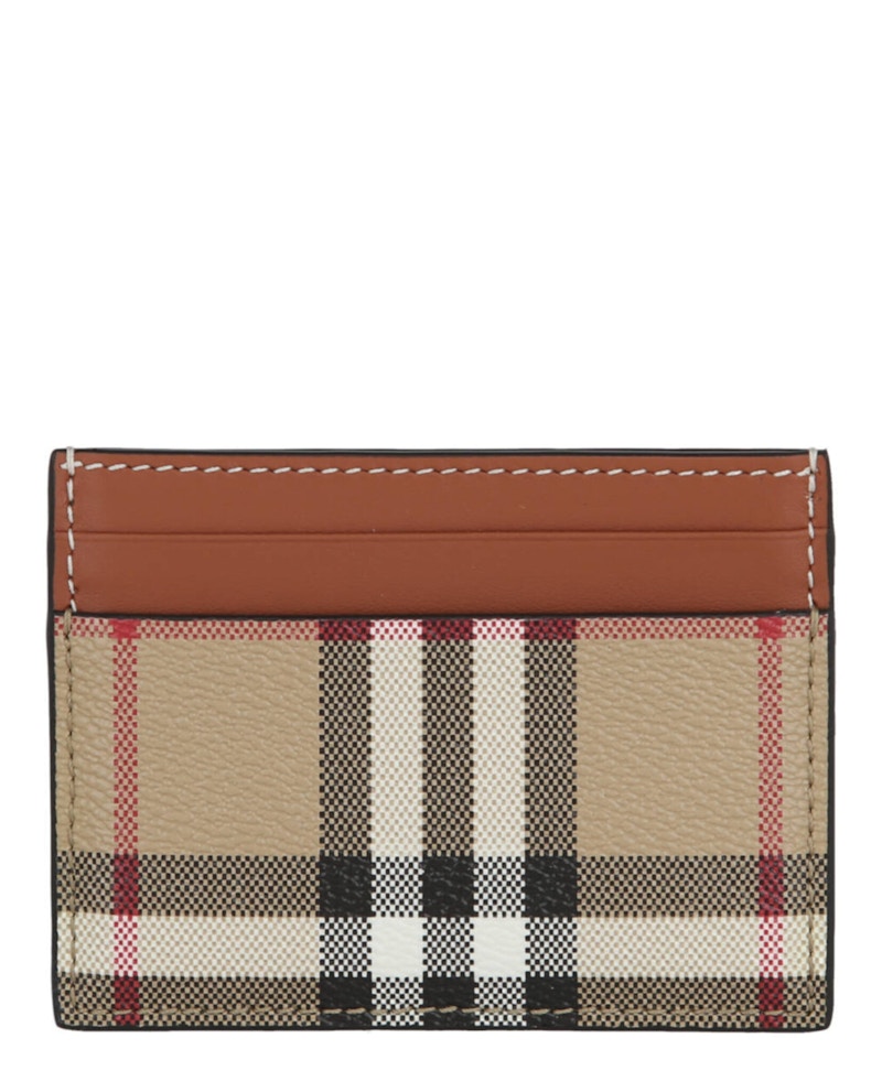 Burberry Check Print Card Holder Archive Beige