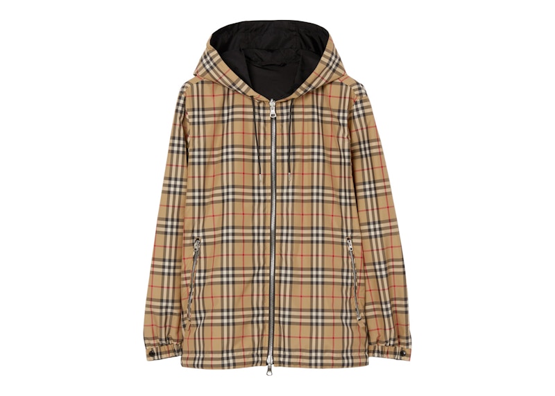 Burberry Check Reversible Hooded Jacket Archive Beige