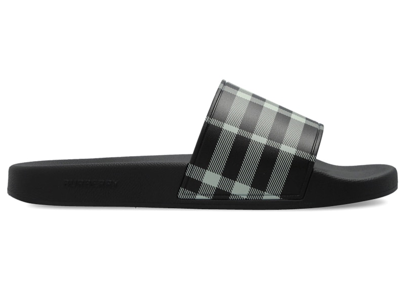 Burberry Check Slides Calico Zwart
