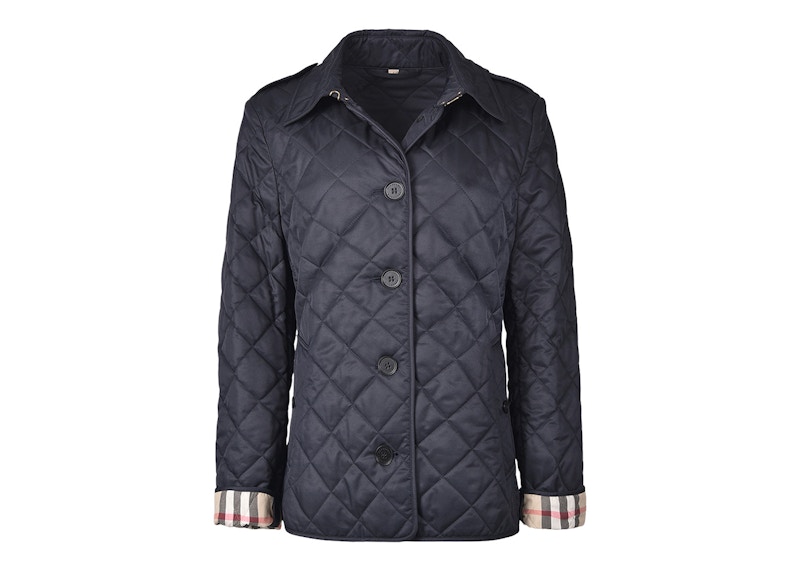 Burberry Diamond Quilted Jacket Blauw