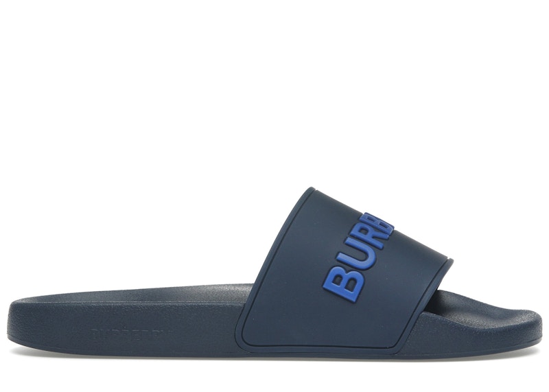 Burberry Embossed Logo Slide Blauw