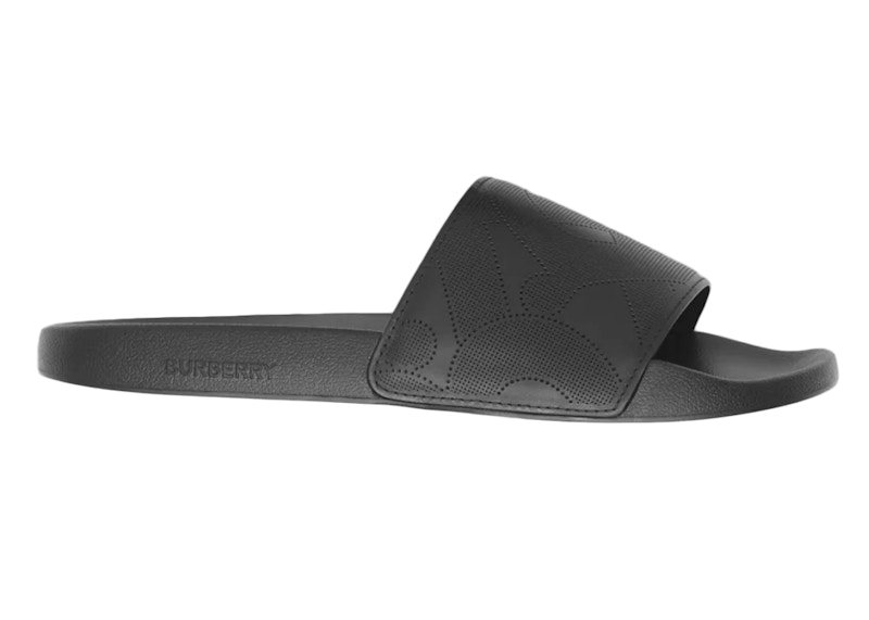 Burberry Embossed Logo Slides Zwart