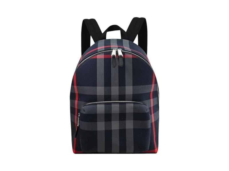 Burberry Jeff Check Backpack Marineblauw