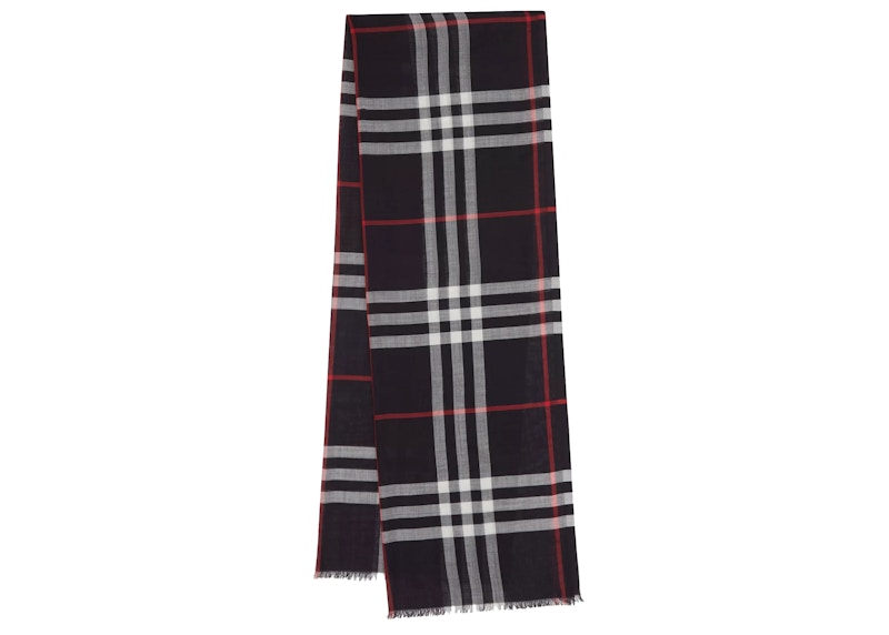 Burberry Lightweight Check Wool Scarf Blauw