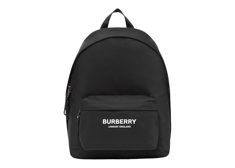 Burberry Logo Print Nylon Backpack Zwart