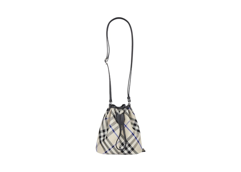 Burberry Mini Check Bucket Bag Grijs