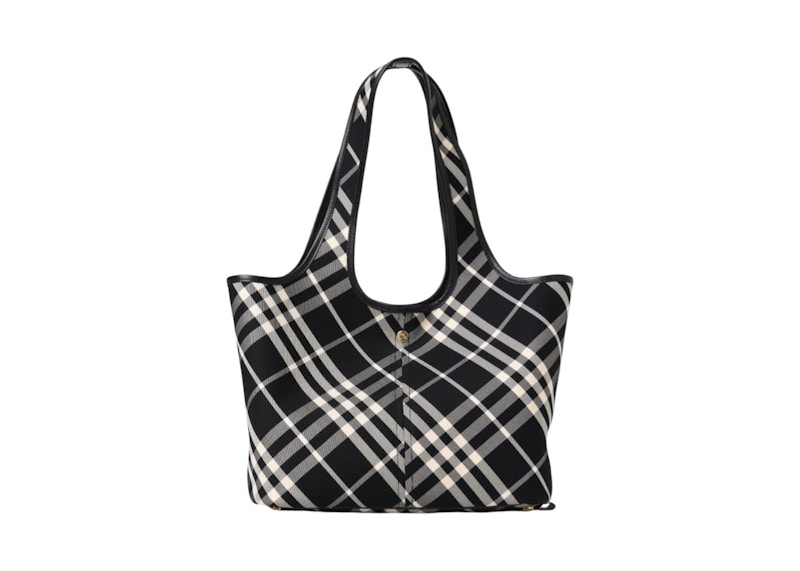 Burberry Small Check Tote Zwart