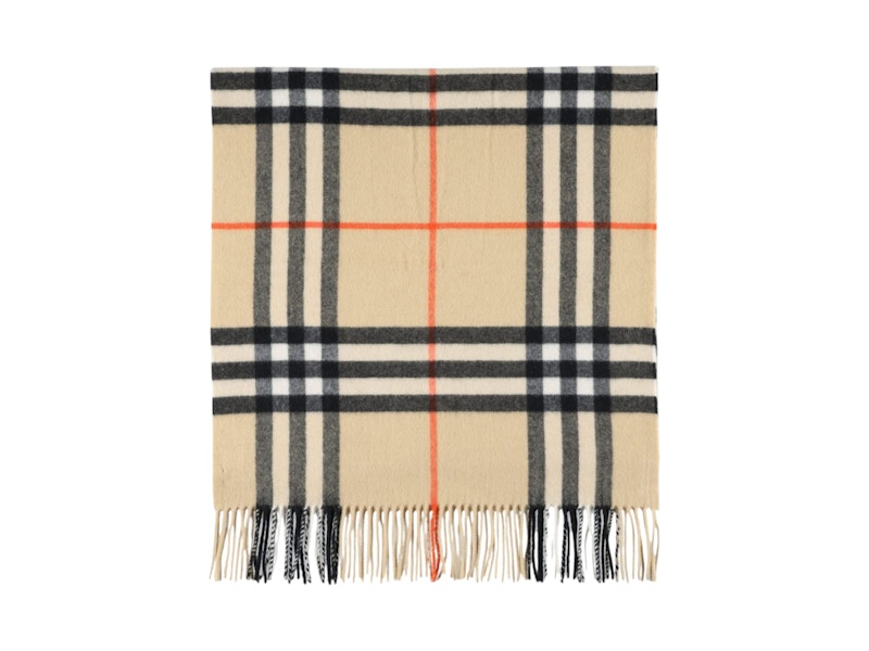 Burberry Washed Giant Check Scarf Sand Creme