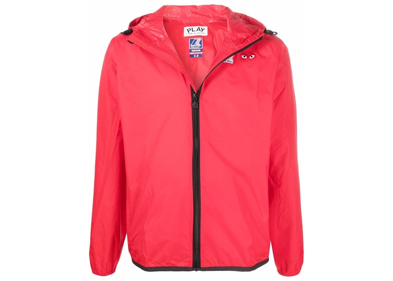 Comme des Garcons Play X K Way Full Zip Packable Jacket Rood