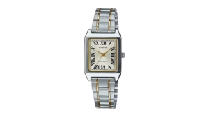 Casio Women’s Two Tone Rectangular Analog Watch LTP-V007SG-9BUDF Stainless Steel