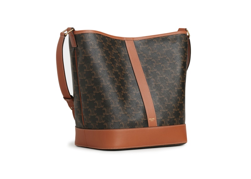 Celine Bucket Bag Medium Triomphe Tan