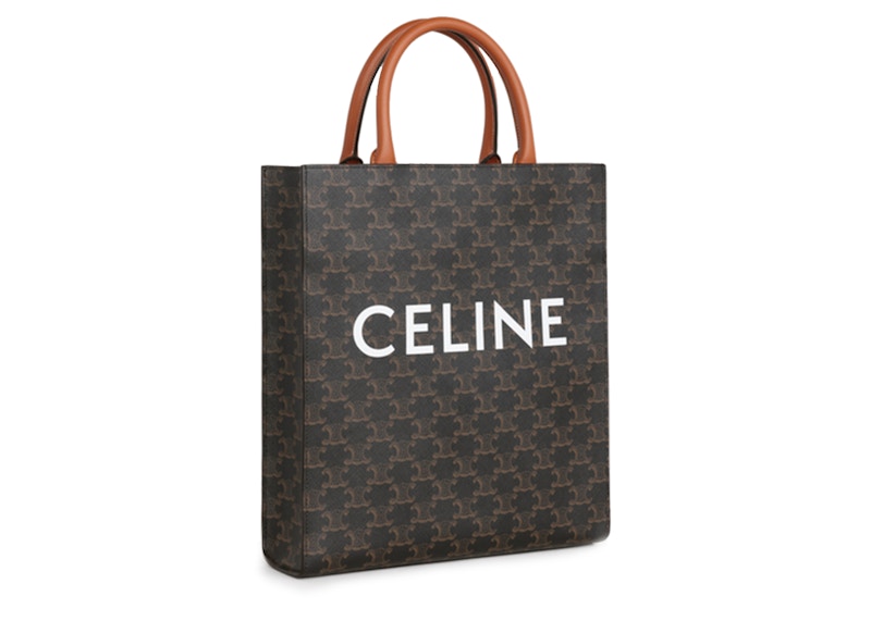 Celine Print Cabas Vertical Small Triomphe Tan