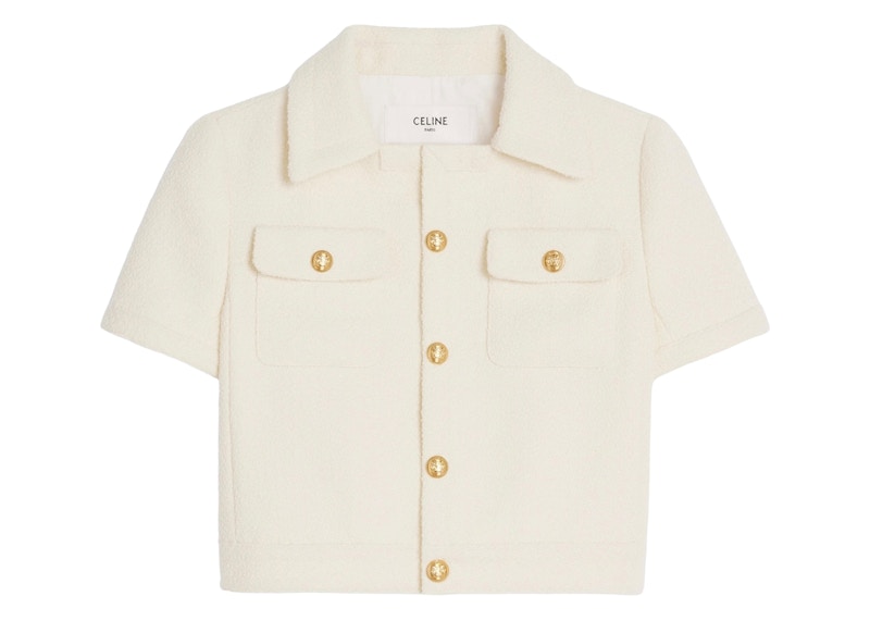 Celine Cropped Tweed Chelsea Jacket Craie