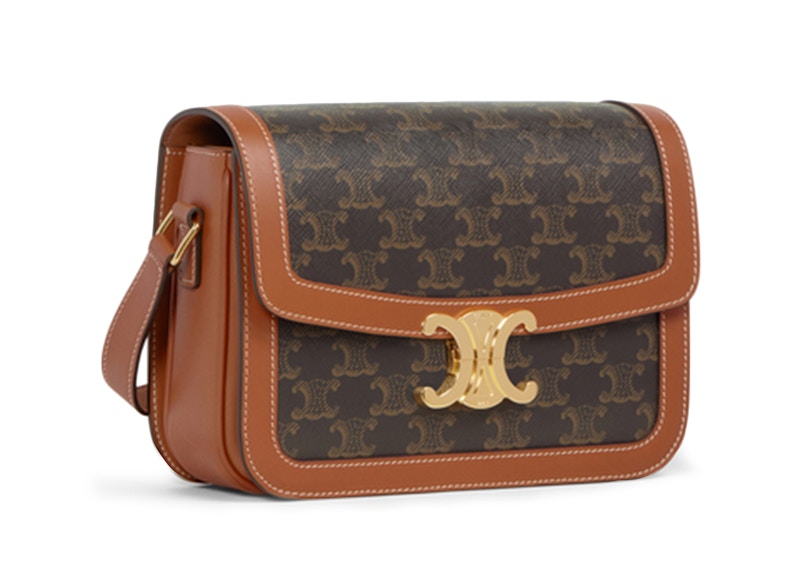 Celine Triomphe Bag Medium Triomphe Tan