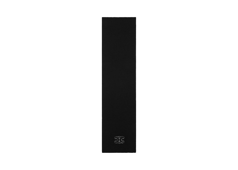 Celine Triomphe Wool Scarf Zwart