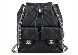 Chanel Drawstring Two Pocket Backpack Zwart