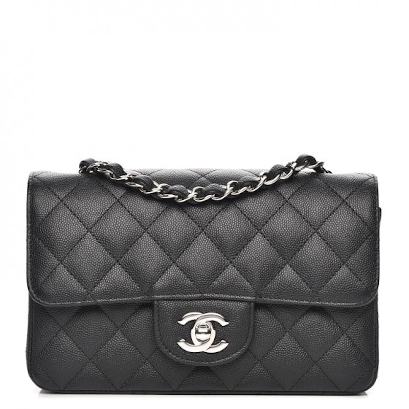 Chanel Rectangular Flap Quilted Caviar -tone Mini Zwart