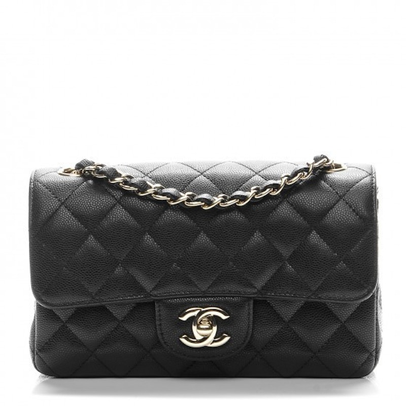 Chanel Mini Rectangular Flap Caviar Zwart
