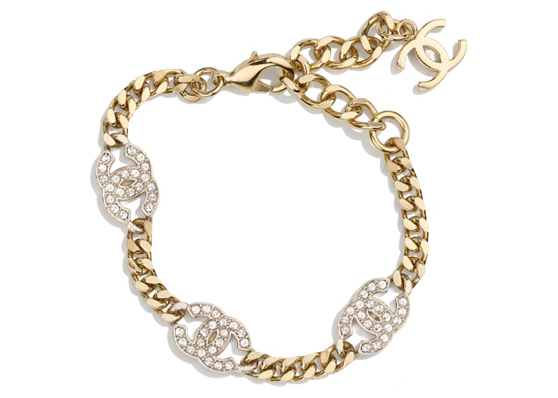 Chanel Interlocking Bracelet /Crystal Zilver