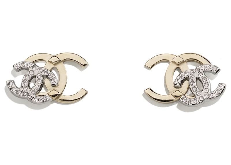 Chanel Interlocking Earrings /Crystal Zilver