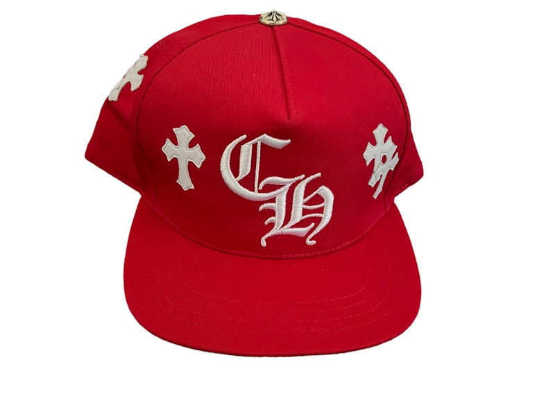 Chrome Hearts Cross Patch Baseball Hat Rood