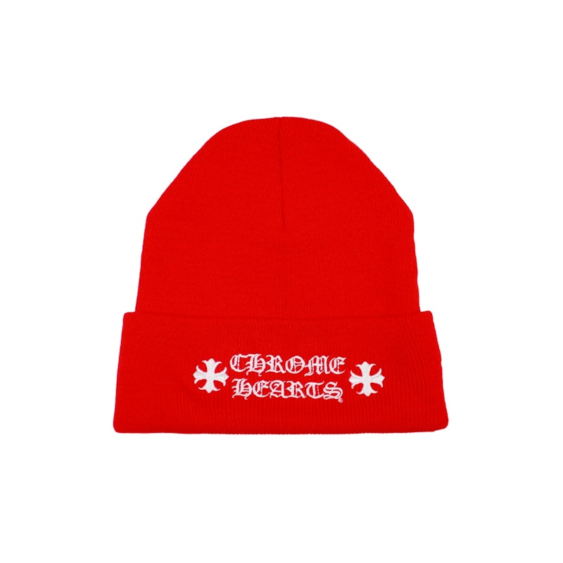 Chrome Hearts Logo Beanie Rood