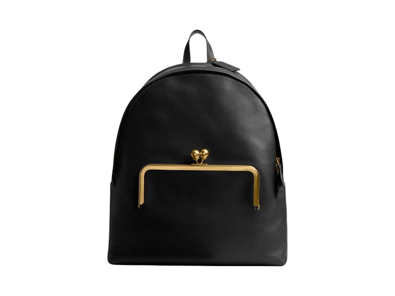 Coach Kisslock Frame Backpack Brass Zwart