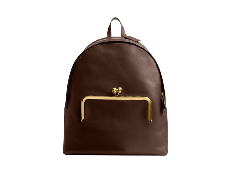 Coach Kisslock Frame Backpack Brass/Dark Bruin