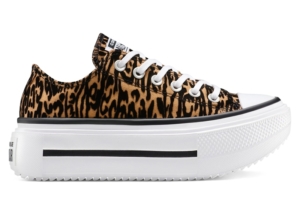 Converse Chuck Taylor All Star Lift Double Stack Platform Leopard Print Zwart