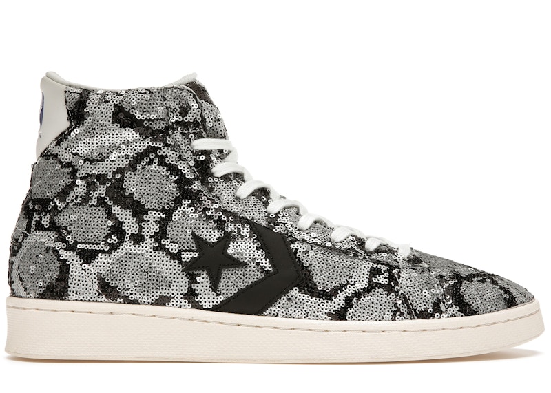 Converse Pro Leather Mid Sequin Zilver