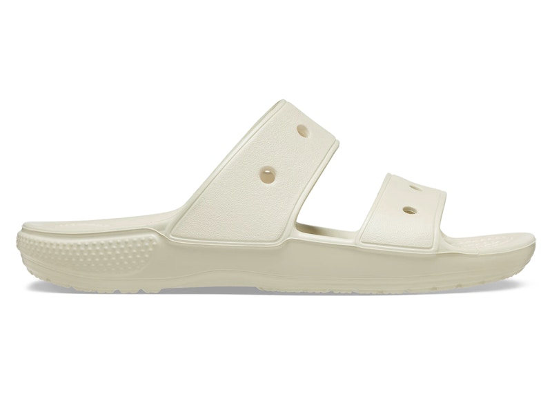 Crocs Classic Double Band Slide Sandals Bone