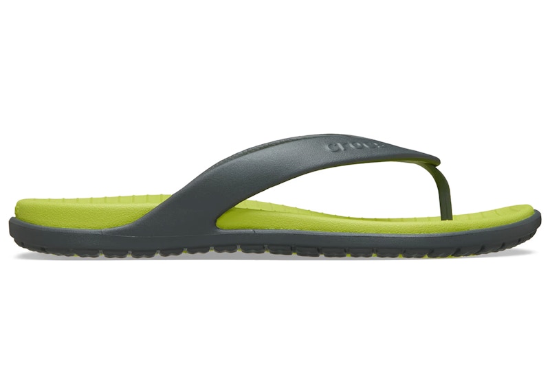 Crocs Coast Flip Slate Citrus Grijs