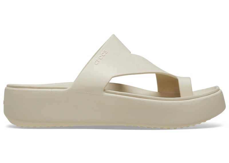 Crocs Getaway Platform Toe Loop Flip Sandstone Sand Stone