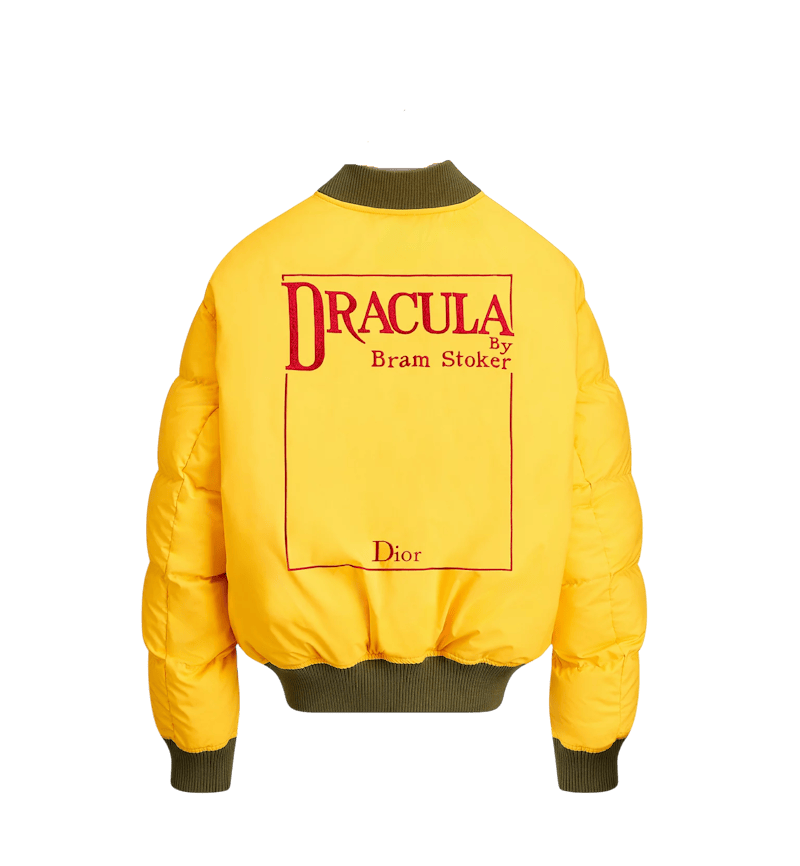 Dior Dracula Book Cover Embroidered Reversible Bomber Jacket Groen