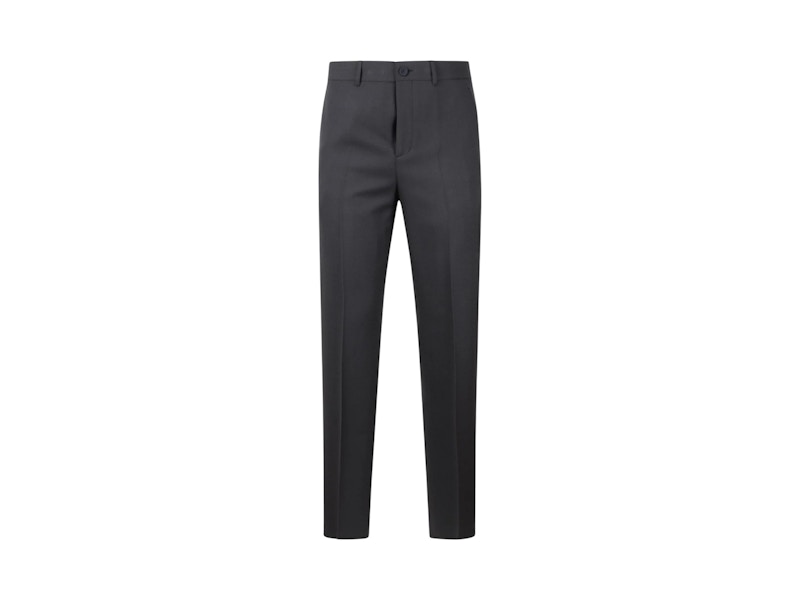 Dior Button Detailed Wool Straight-Leg Pants Grijs