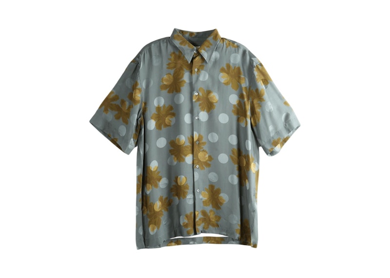 Dries Van Noten Sparse Flower Print Shirt Grijs