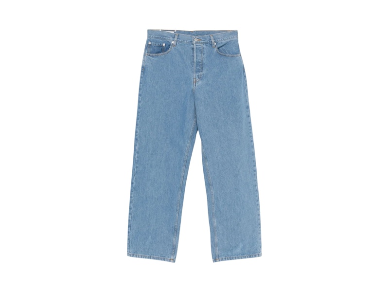 Dries Van Noten Straight Leg Button Fly Jean Light Blauw
