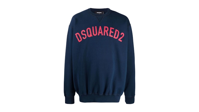 Dsquared2 Printed Logo Large Pockets Hoodie Zwart