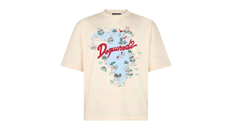 Dsquared2 S71GD1643 Loose Fit Tee Beige