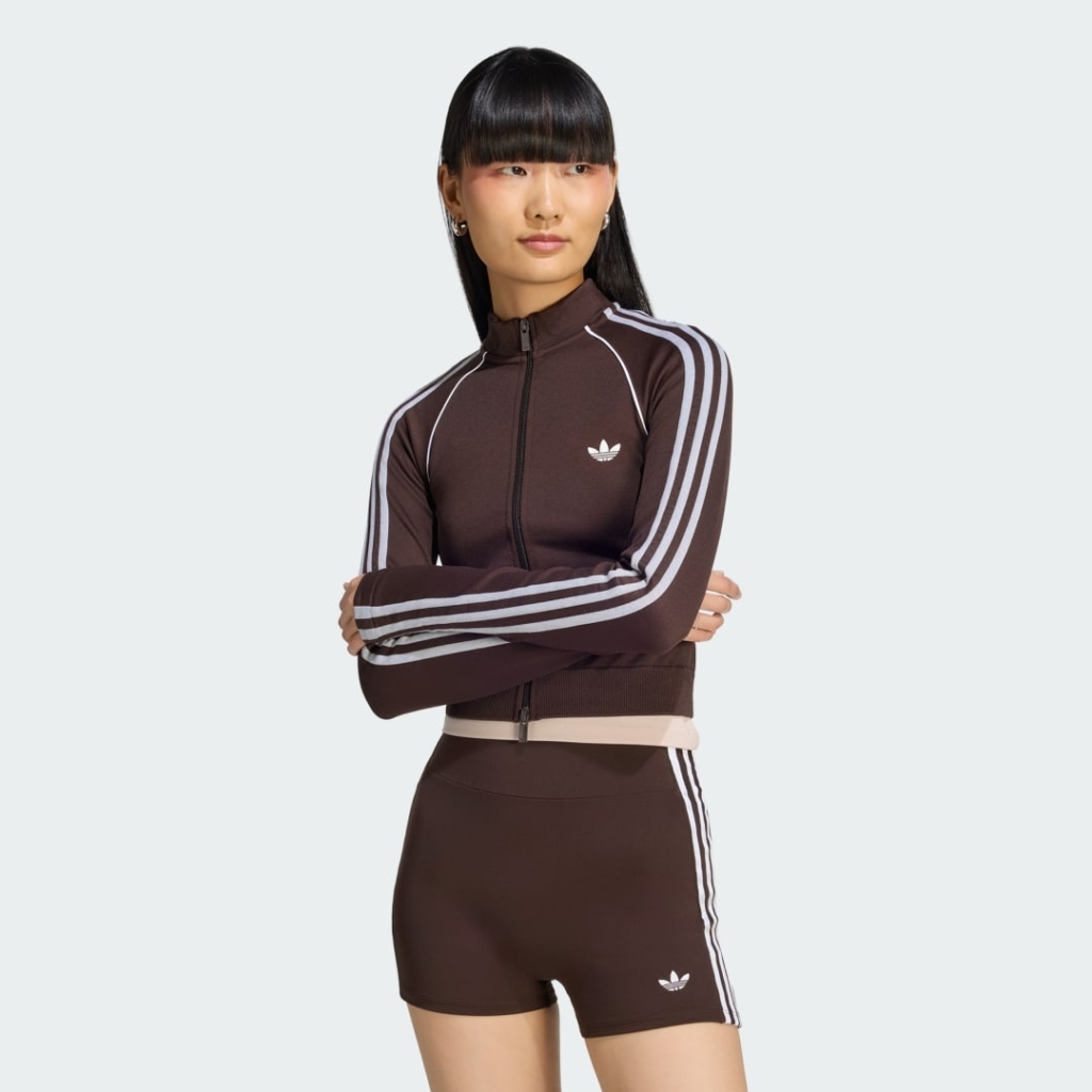 ESSENTIALS 3 STRIPES NAADLOOS SPORTJACK Aurora Coffee