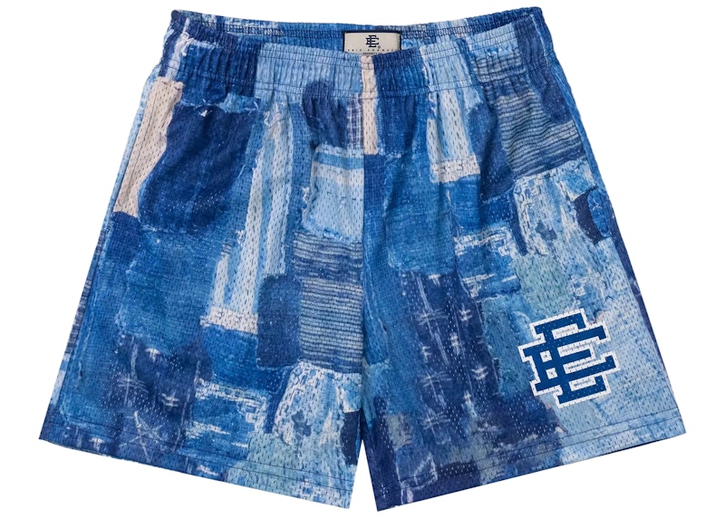 Eric Emanuel EE Basic Short Boro Patchwork Blauw