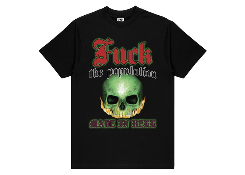 FTP Flaming Skull Tee Zwart
