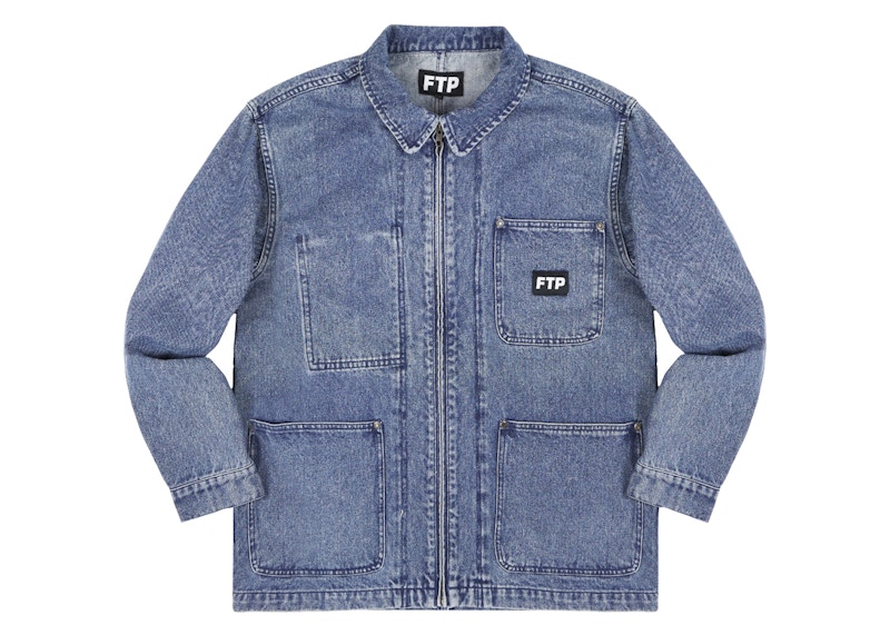 FTP Frayed Logo Chore Jacket Washed Indigo