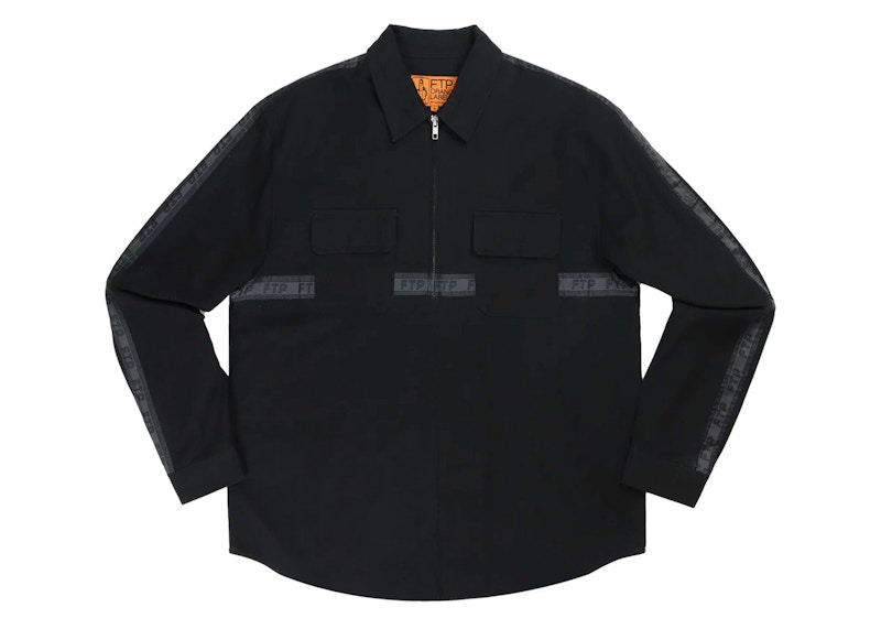 FTP Logo Tape Zip Up Work Shirt Zwart