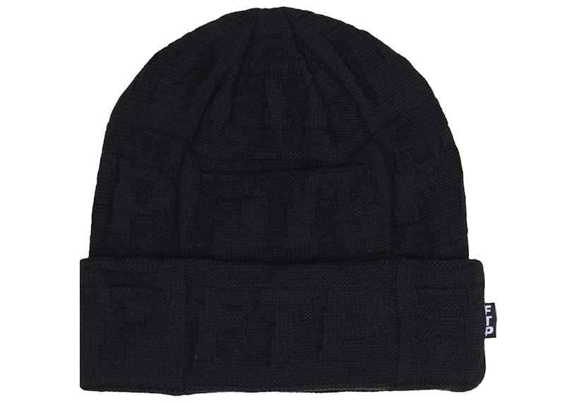 FTP Repeat Logo Knit Beanie Zwart