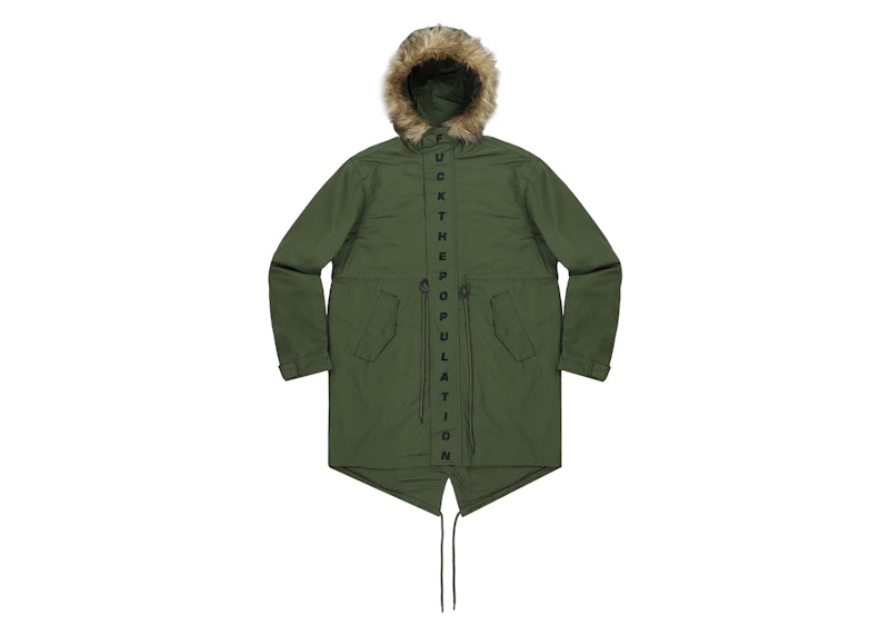 FTP Spell Out Fishtail Parka Olijf